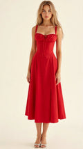 Damen Midikleid | Fit-and-Flare Passform | Florales Design | Sommerlicher Anlasslook