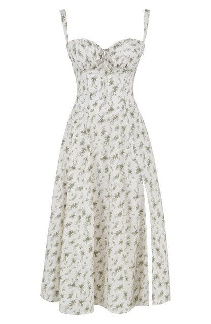 Damen Midikleid | Florales Design und Spaghettiträger | Eleganter Sommer-Look