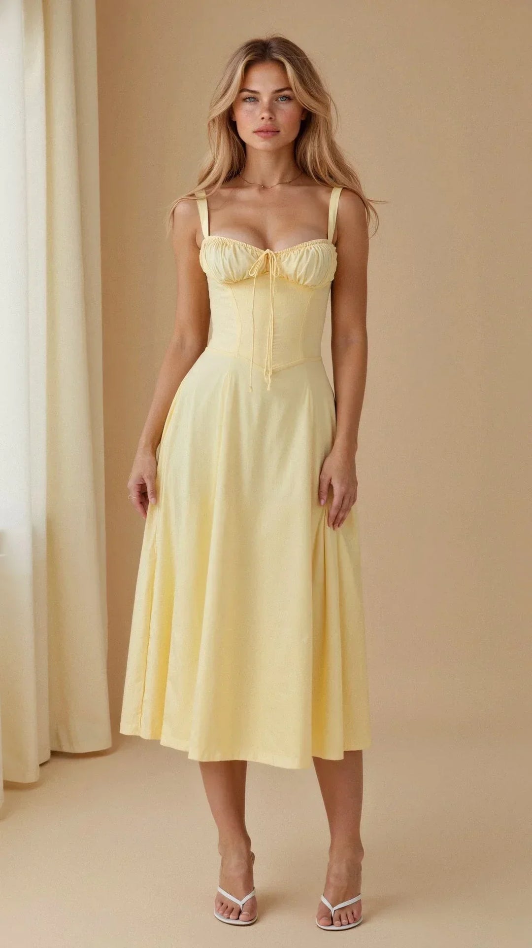 Rochie midi damă | Croială fit-and-flare | Design floral | Look pentru ocazii de vară