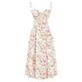 Damen Midikleid | Florales Design und Spaghettiträger | Eleganter Sommer-Look