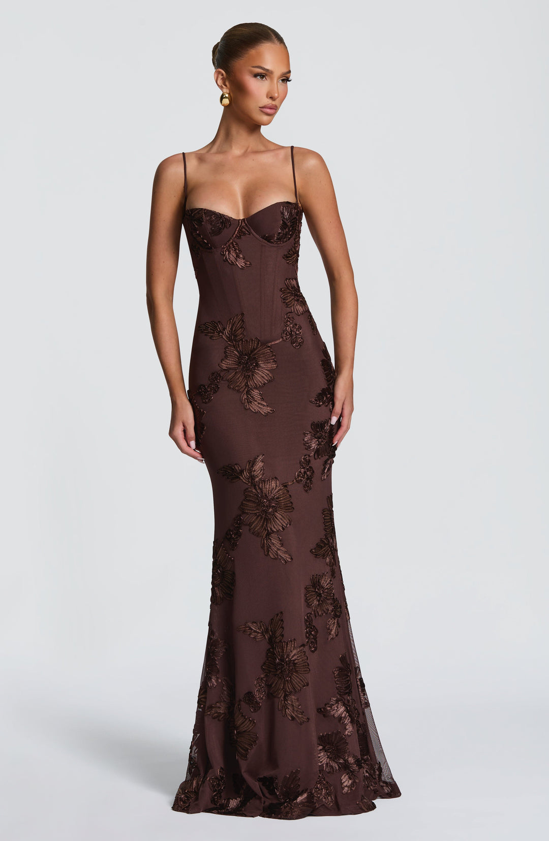 Rochie maxi damă fără mâneci cu decolteu în formă de inimă | Croială mulată