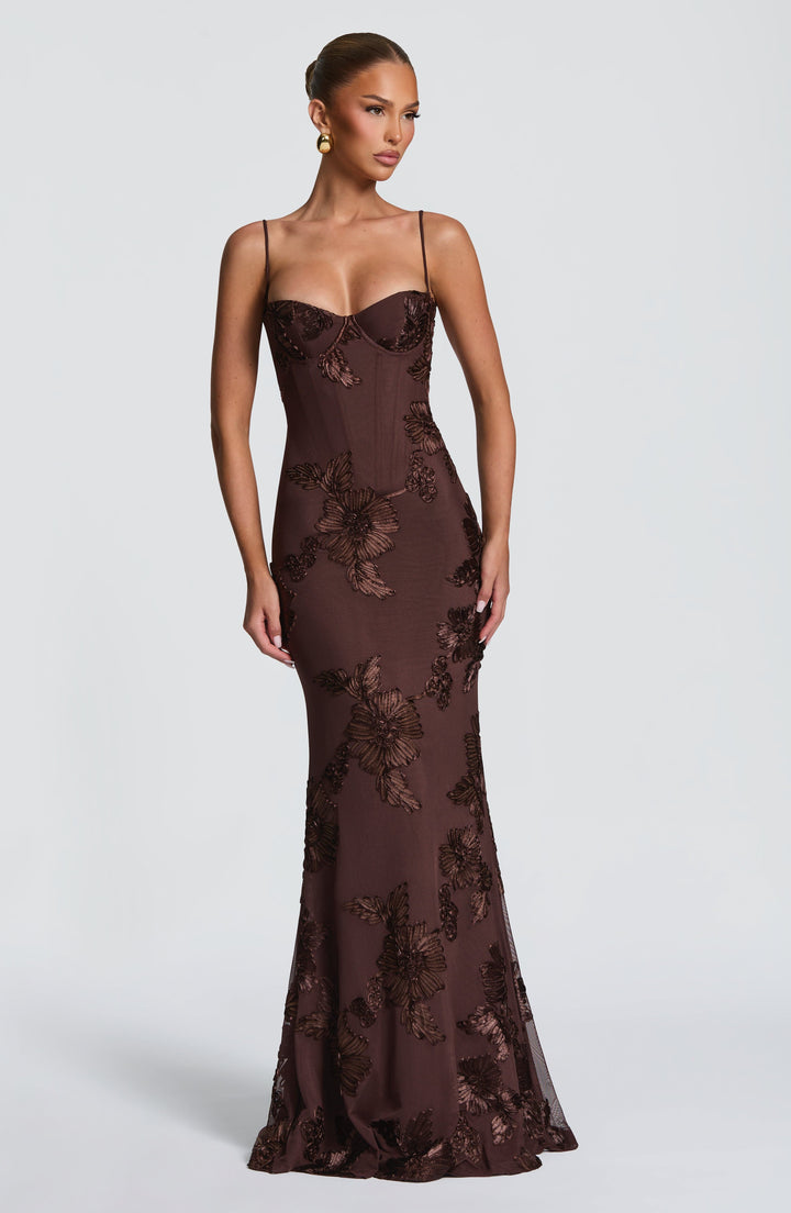 Rochie maxi damă fără mâneci cu decolteu în formă de inimă | Croială mulată