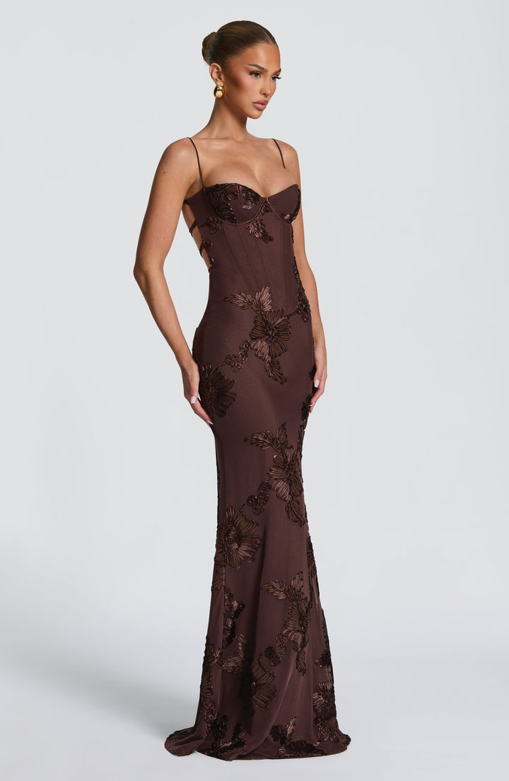 Rochie maxi damă fără mâneci cu decolteu în formă de inimă | Croială mulată