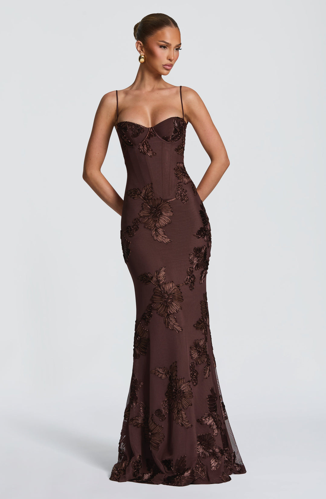 Rochie maxi damă fără mâneci cu decolteu în formă de inimă | Croială mulată