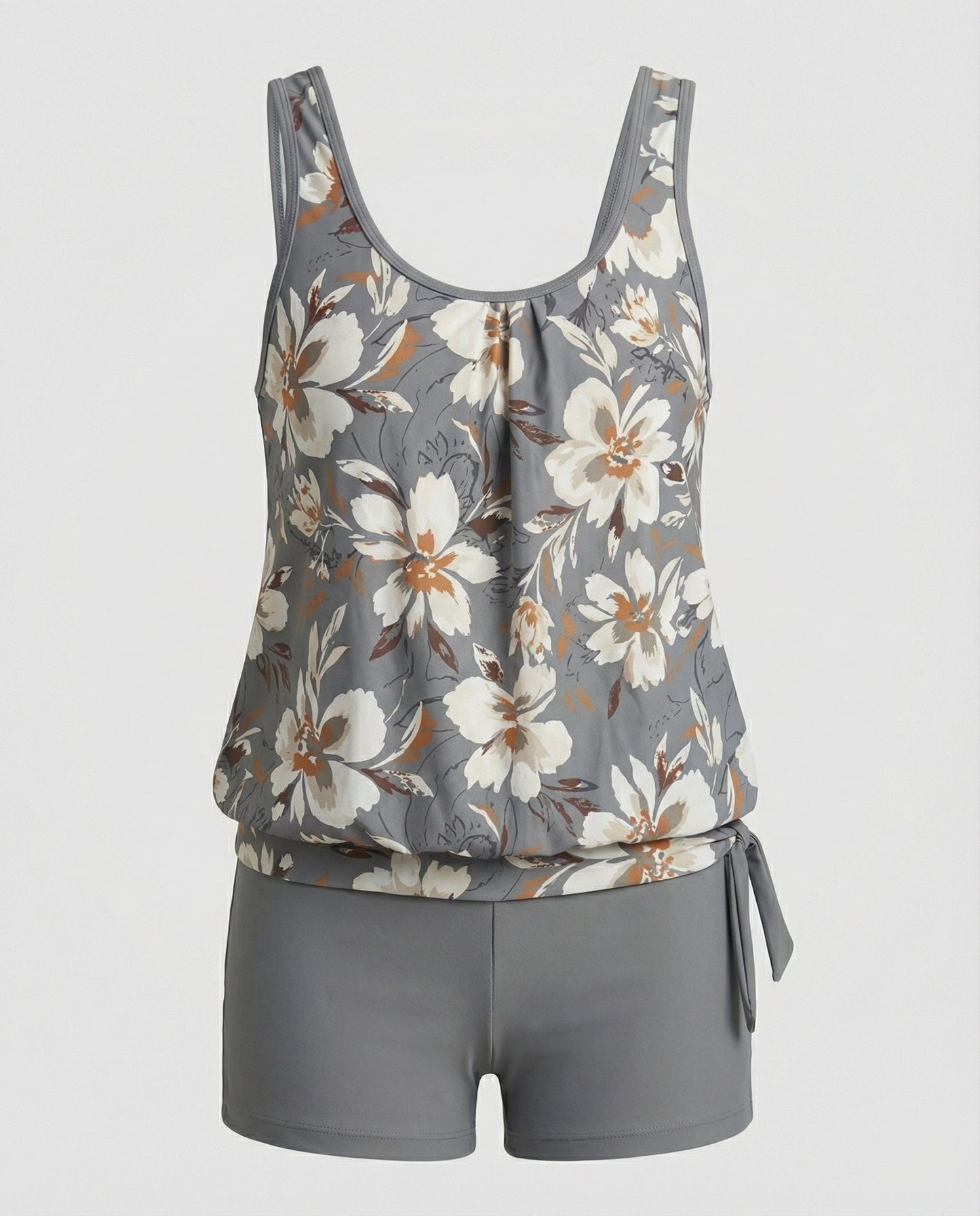 Damen Ärmelloses Tankini-Set mit Blumenmuster | Zweiteiler