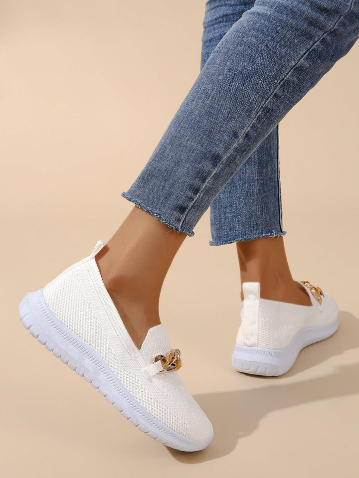 Damskie dzianinowe mokasyny wsuwane | casual