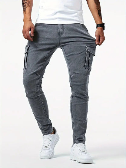 Jean cargo homme coupe slim | Nombreuses poches